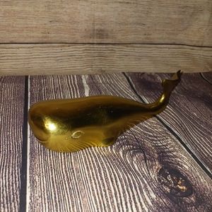 Vintage Solid Brass Whale Figurine, Unique Piece Weighs 1.5lbs